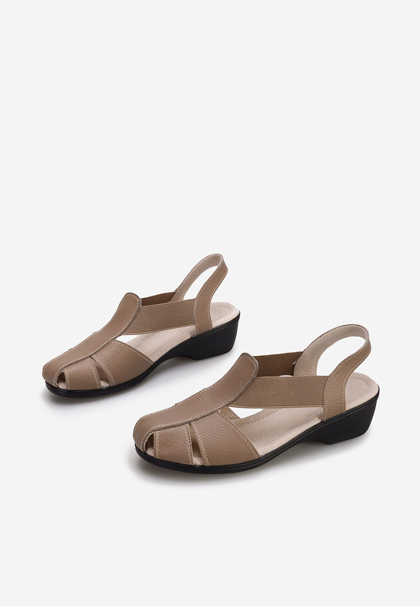 Sandali tacco basso Melona V4 cachi