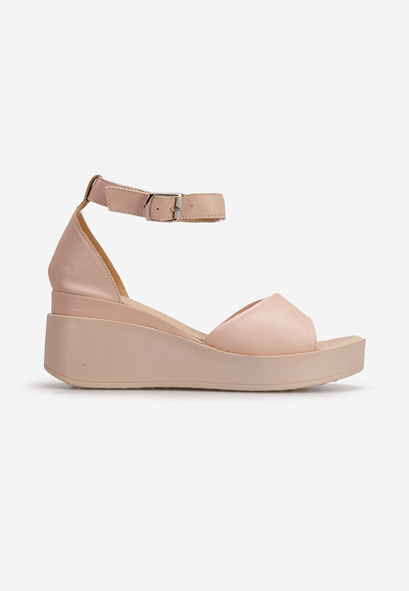Sandali con plateau cuoio Salegia rosa