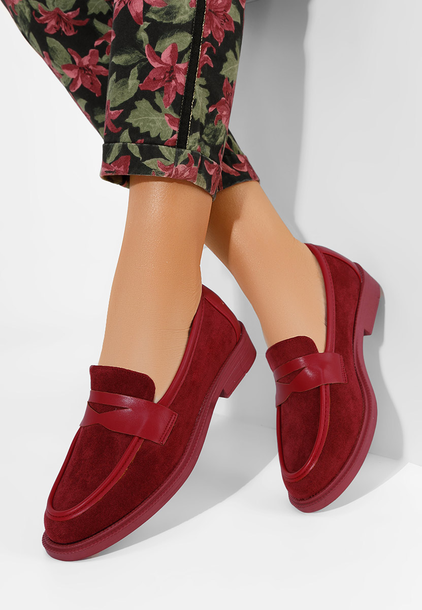 Mocassini da donna Canberra Granata