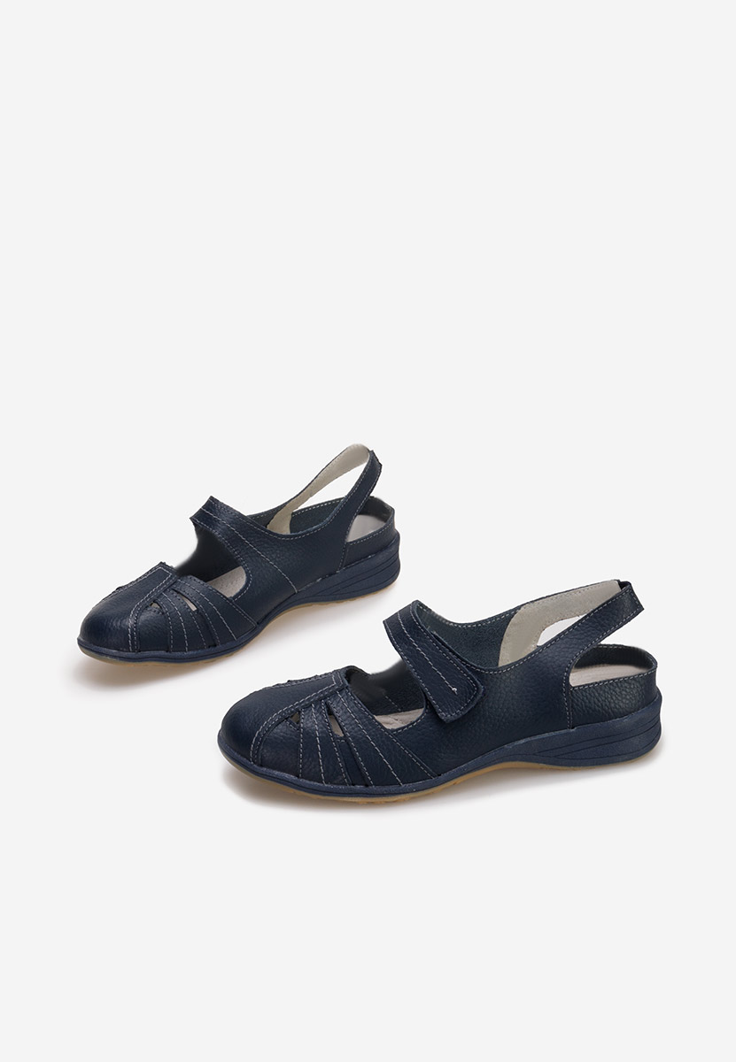 Ballerine cuoio Anicia Blu marine