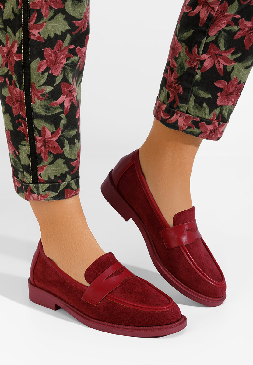 Mocassini da donna Canberra Granata