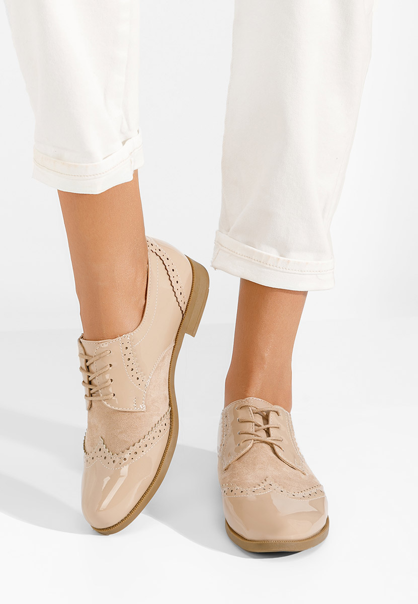 Scarpe oxford donna Bakera beige