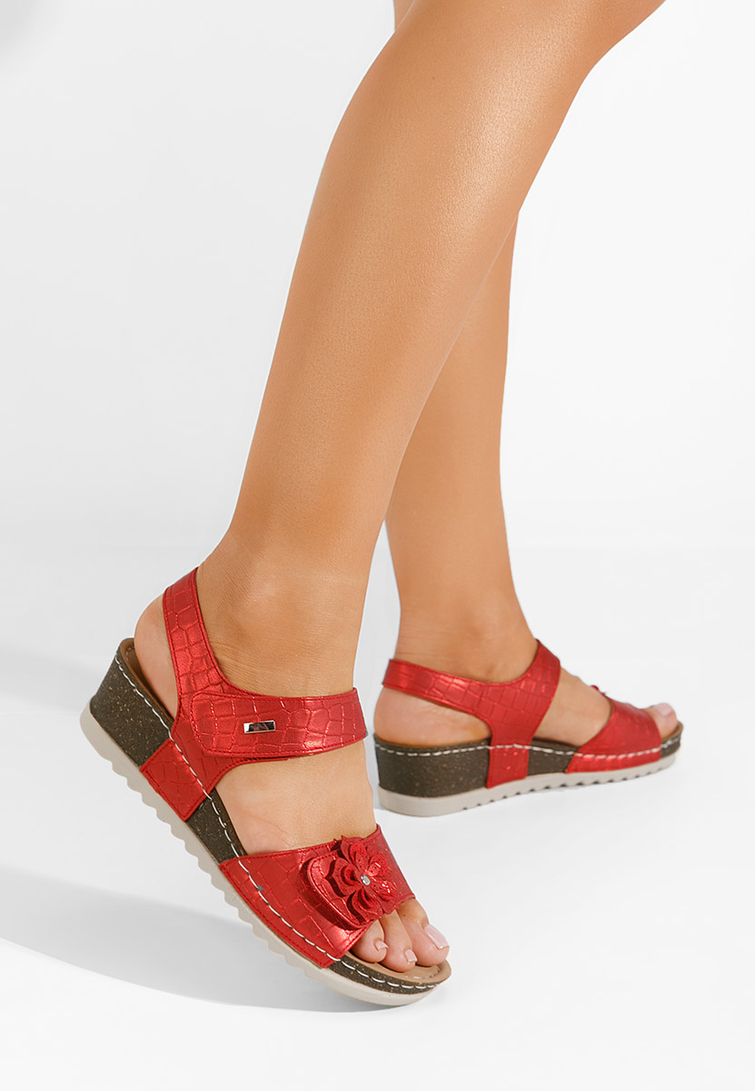 Sandali con suola ortopedica Eliasea rosso