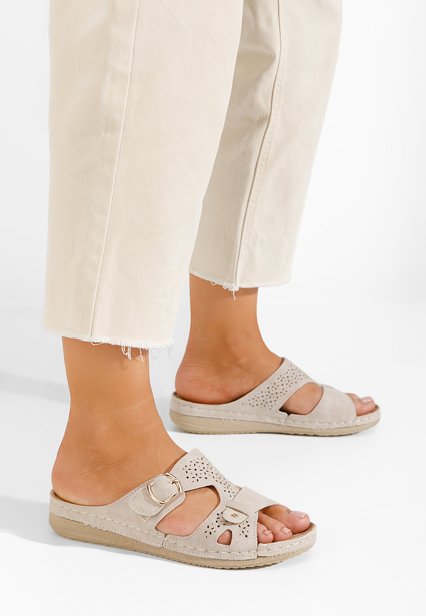 Ciabbate con zeppa Skena Beige