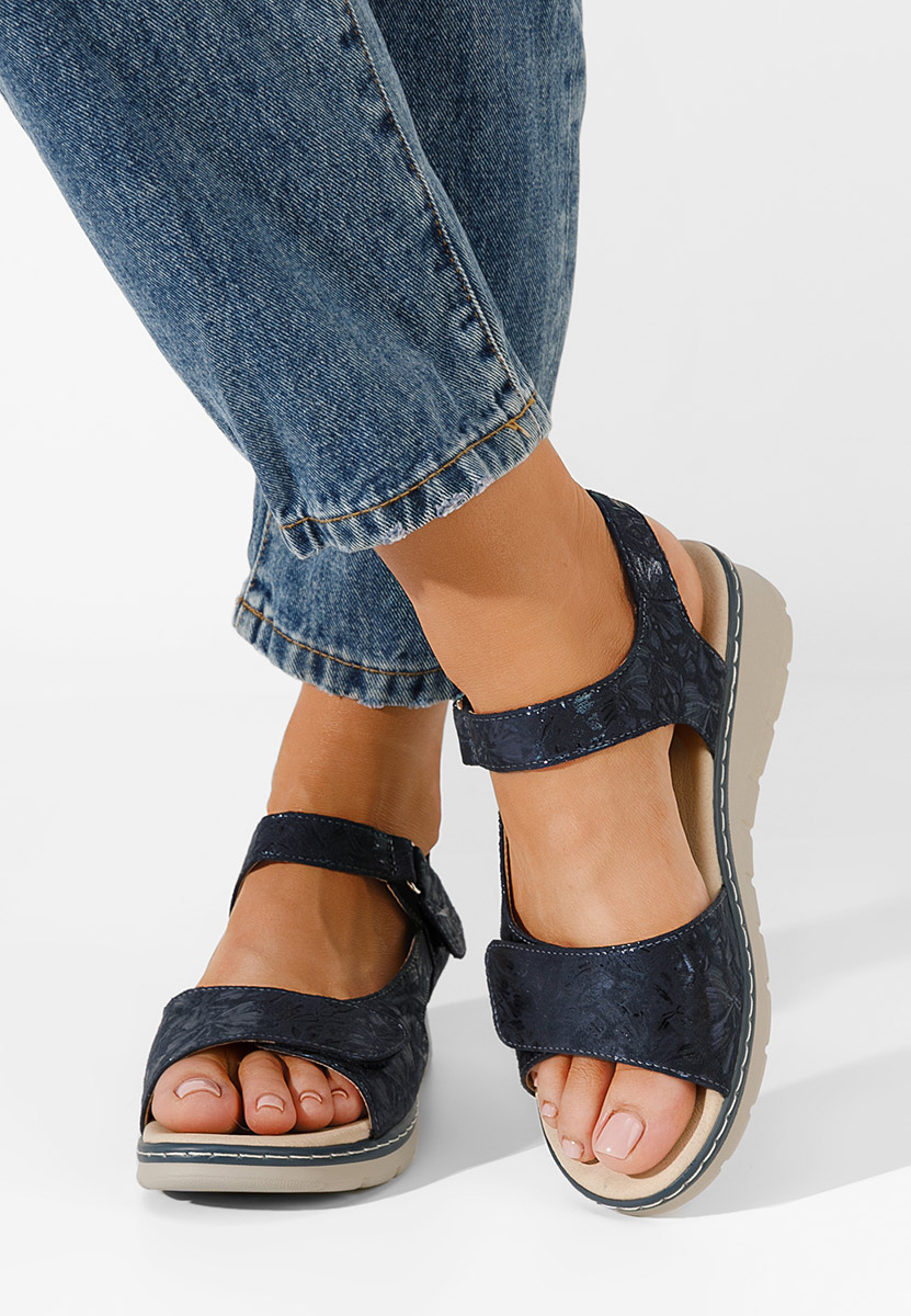 Sandali con zeppa Alsanda Blu marine