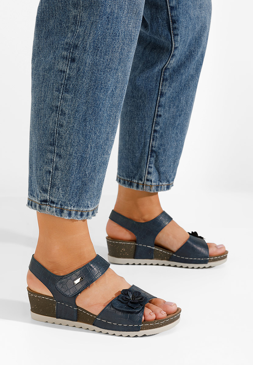 Sandali con zeppa Eliasea blu scuro