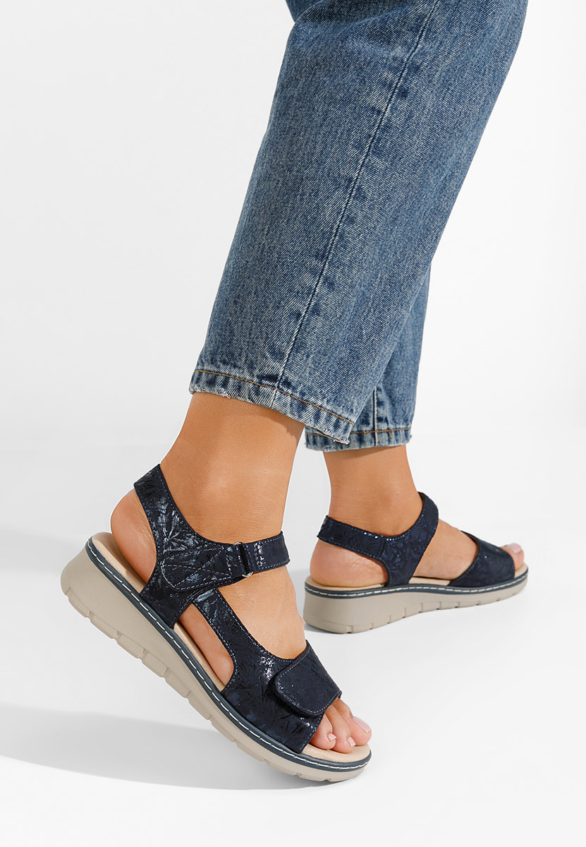 Sandali con zeppa Alsanda Blu marine