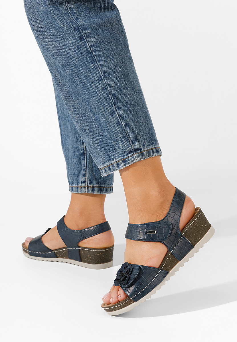 Sandali con zeppa Eliasea blu scuro