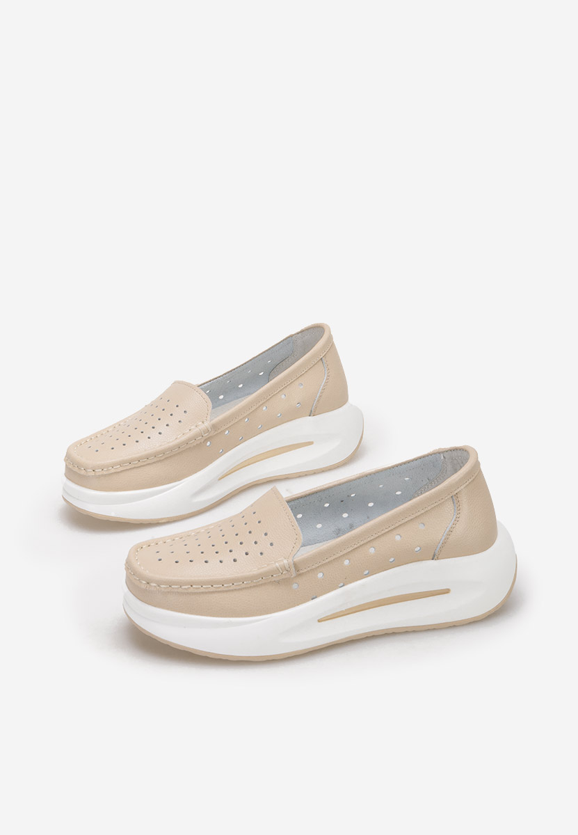 Mocassini con plateau Laurea beige