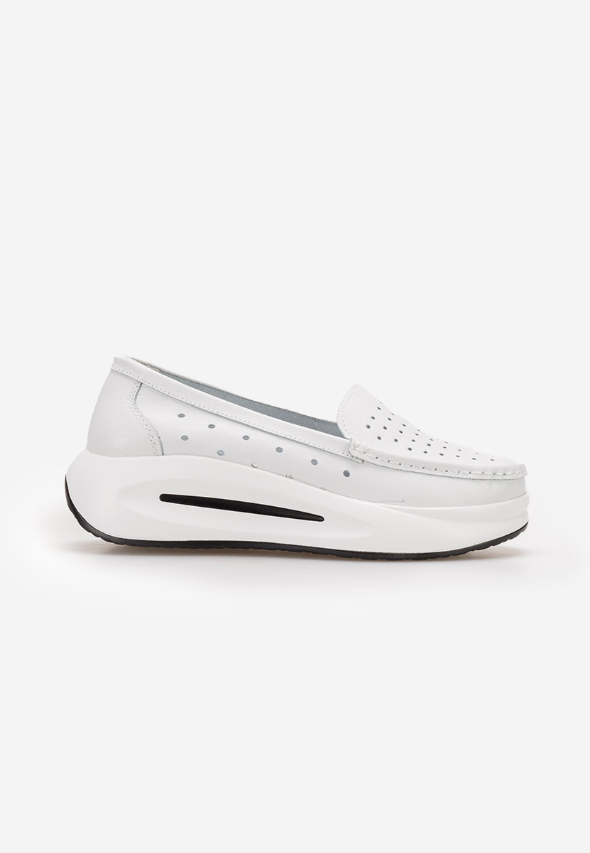 Mocassini donna pelle Laurea bianchi