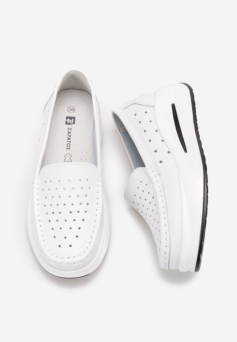 Mocassini donna pelle Laurea bianchi