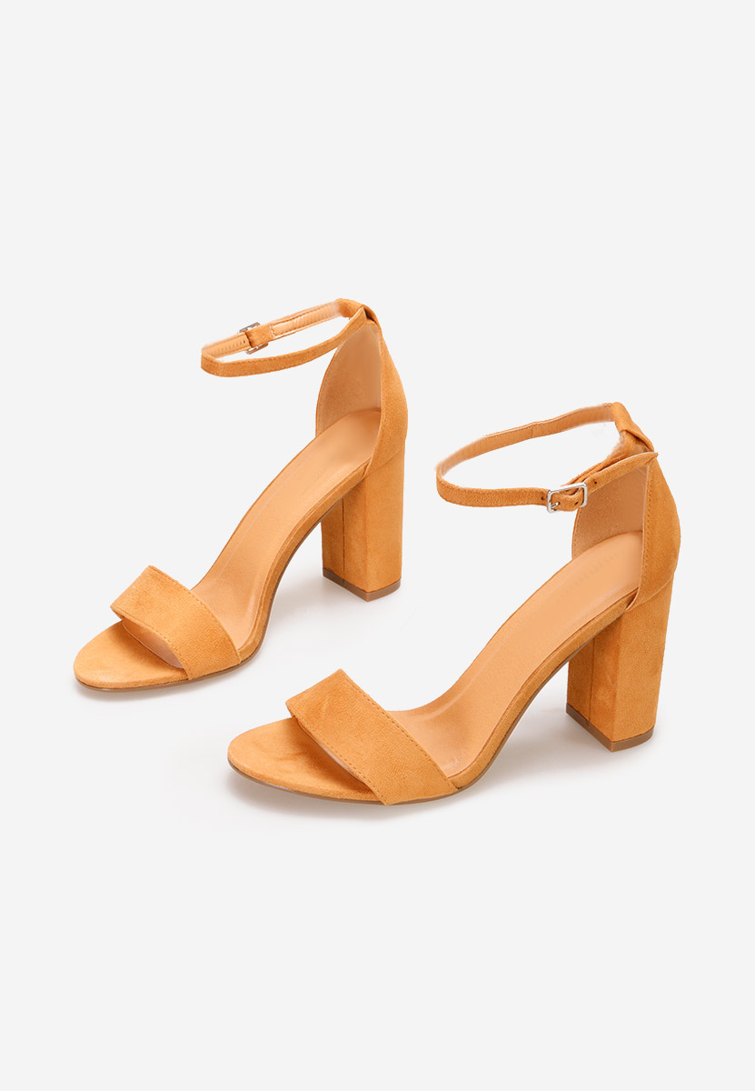 Sandali con tacco largo Dellia Camel