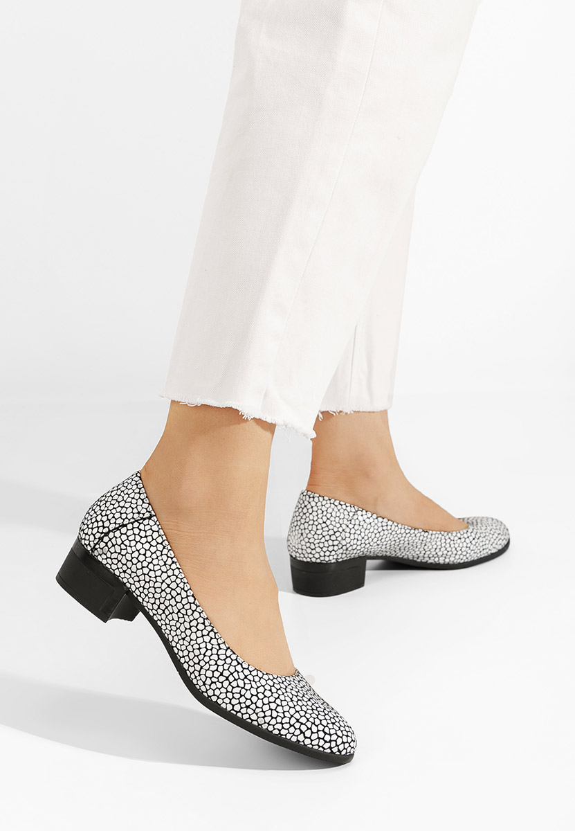 Décolleté tacco basso Montremy V4 bianchi