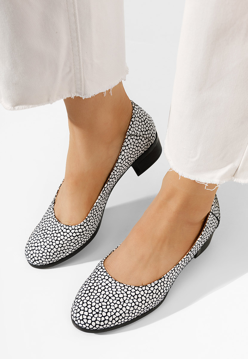 Décolleté tacco basso Montremy V4 bianchi