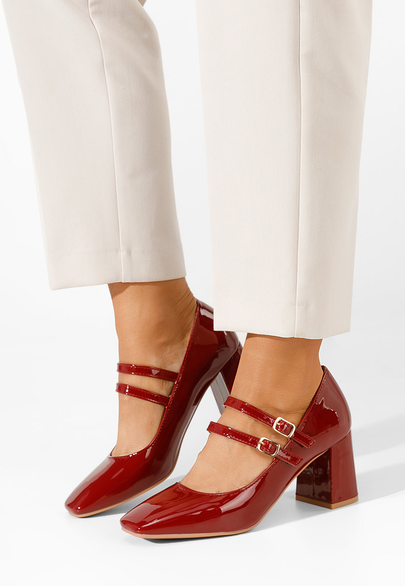 Décolleté tacco largo Zerena rosso