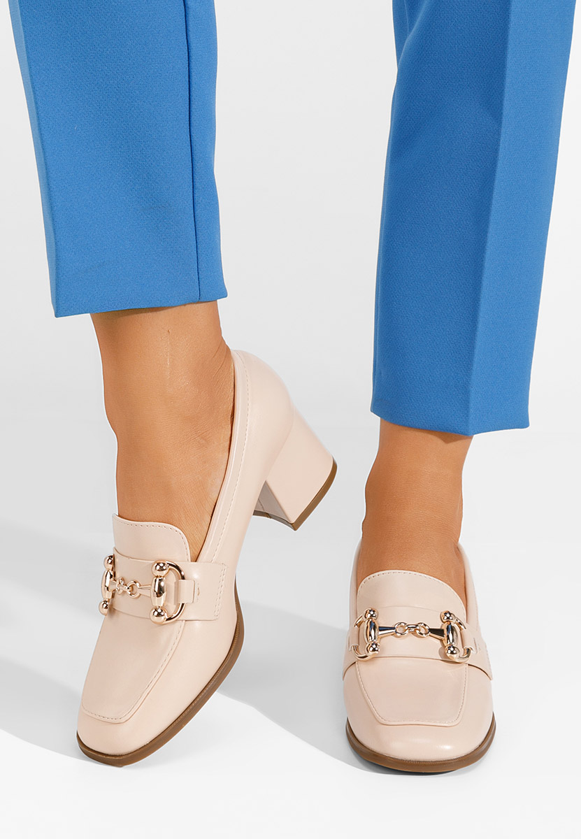 Mocassini con tacco Ixea beige