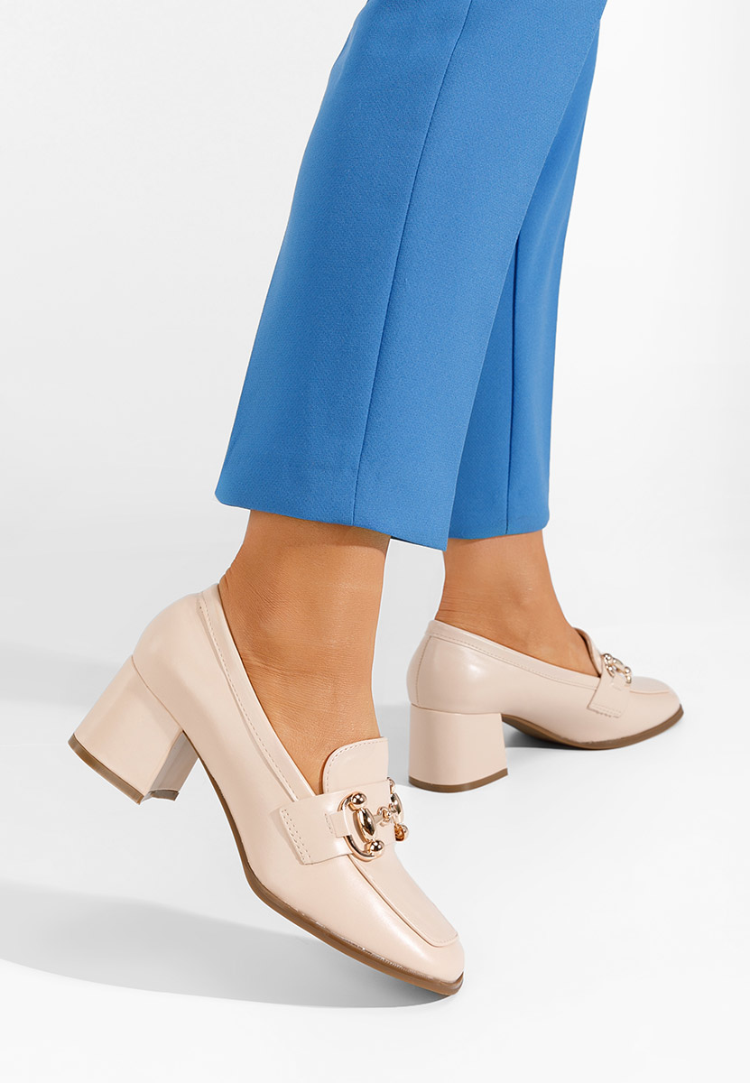 Mocassini con tacco Ixea beige