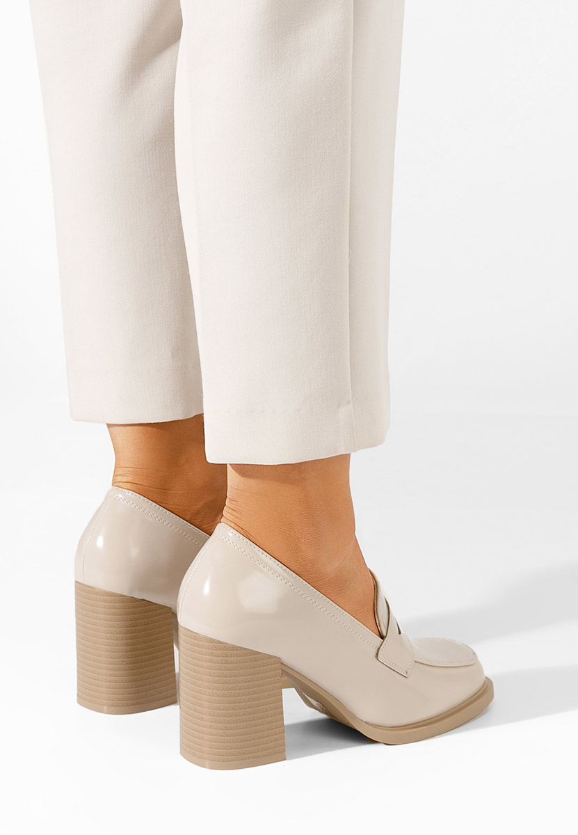 Mocassini con tacco Odesia beige