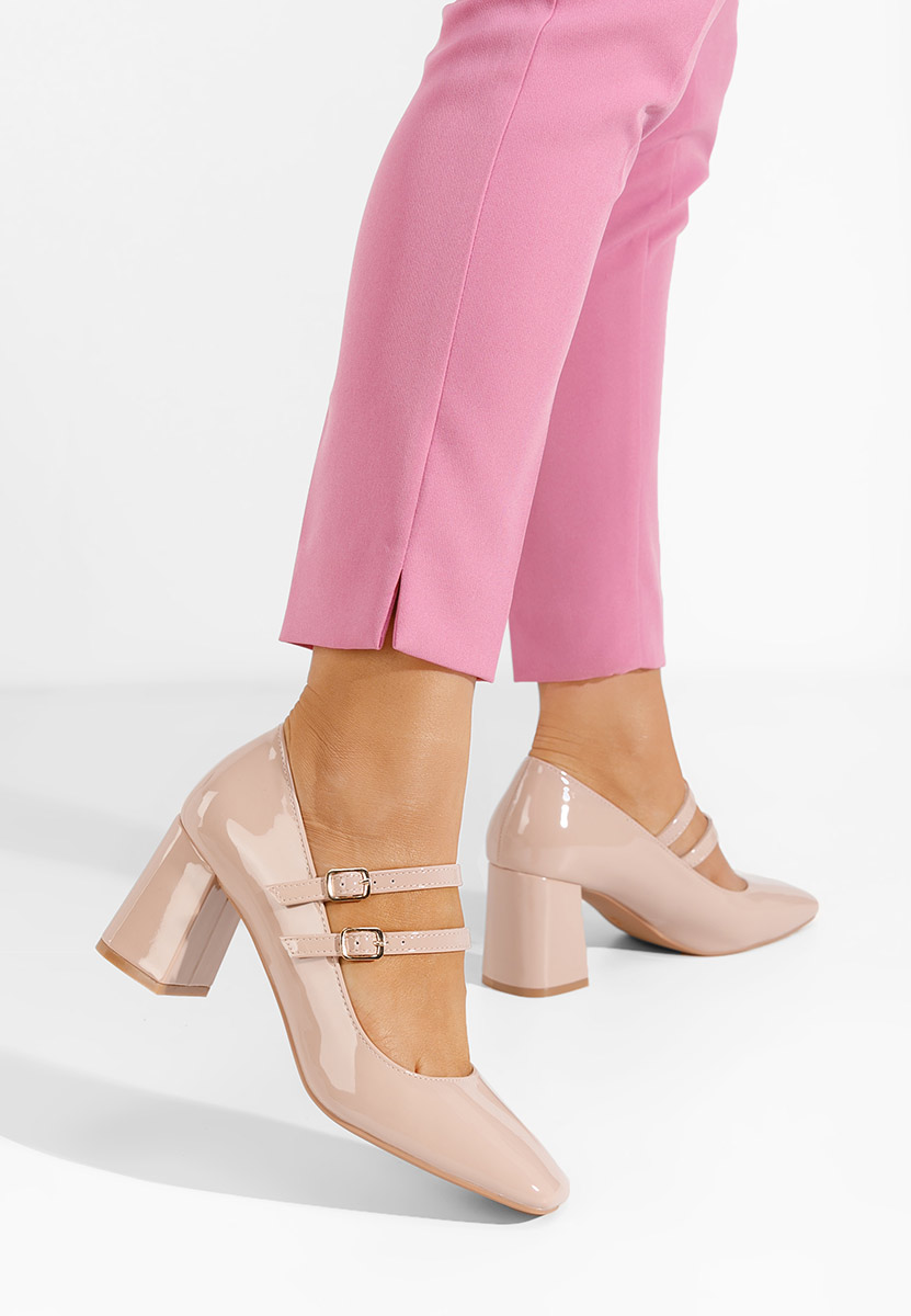 Décolleté tacco largo Zerena beige