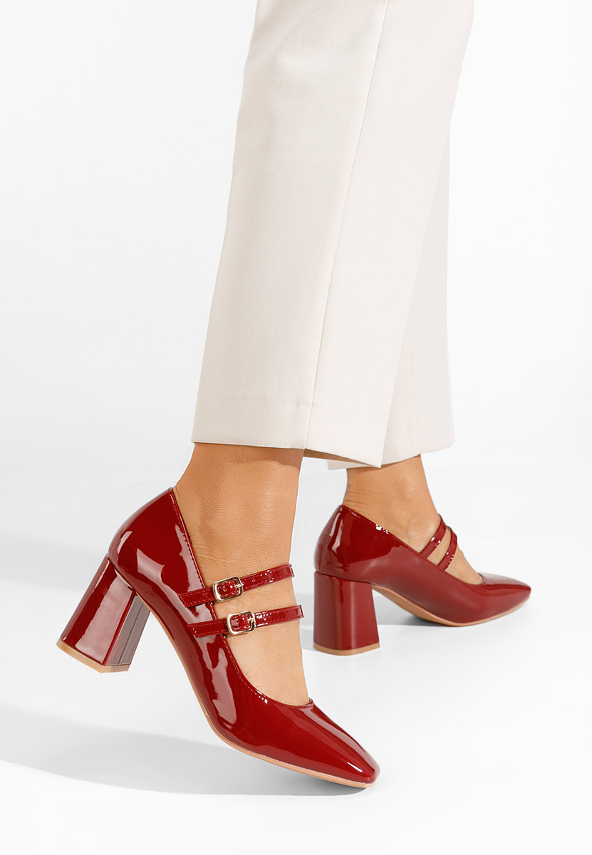 Décolleté tacco largo Zerena rosso