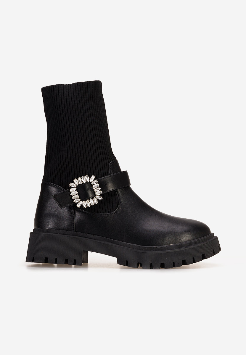 Stivaletti donna tipo calzino Taera Nero