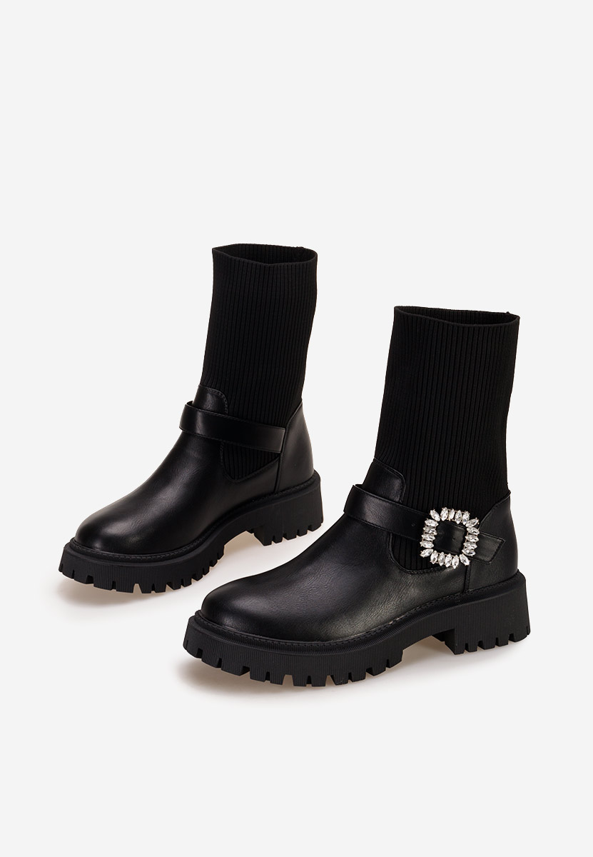 Stivaletti donna tipo calzino Taera Nero