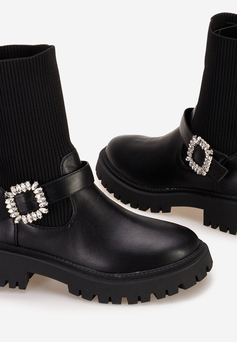 Stivaletti donna tipo calzino Taera Nero