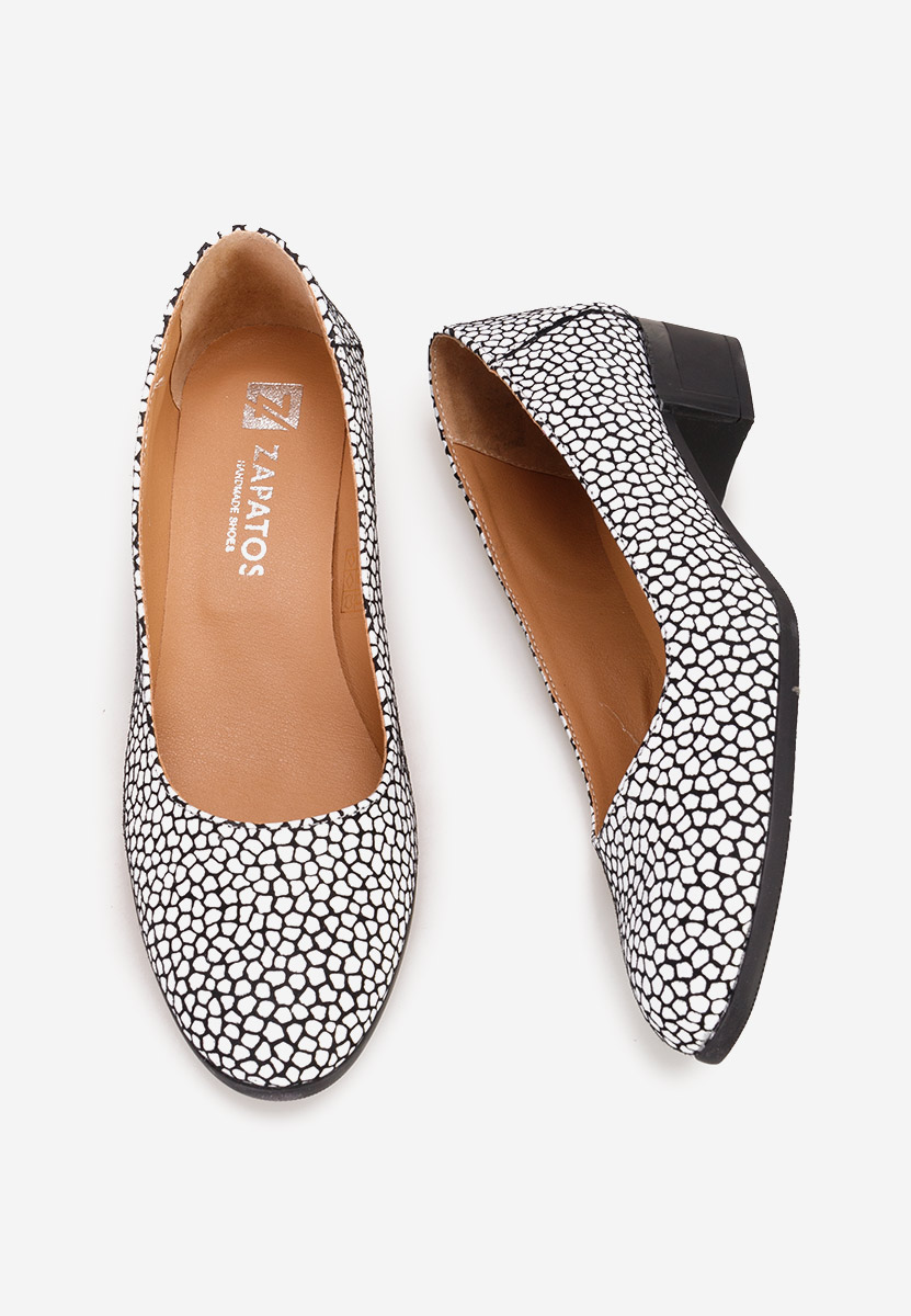 Décolleté tacco basso Montremy V4 bianchi