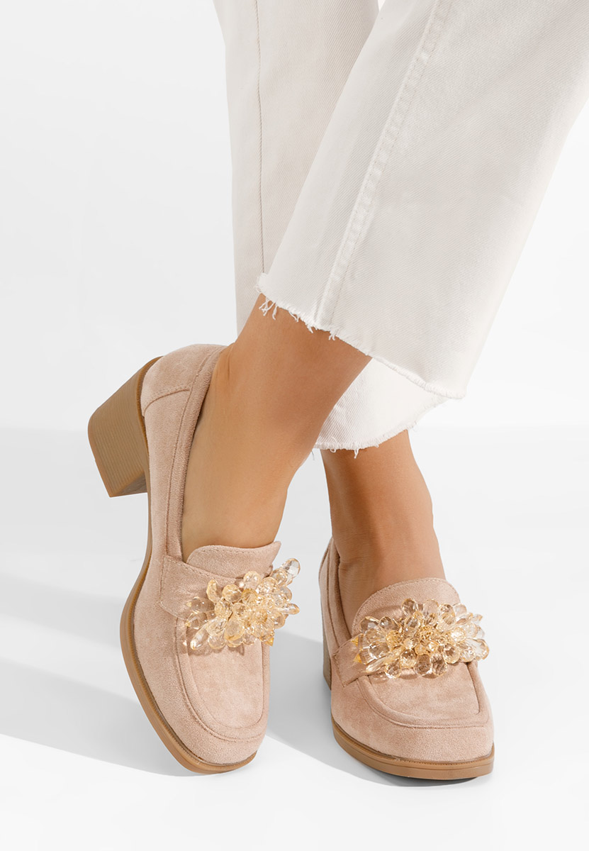 Mocassini con tacco Ermela Camel