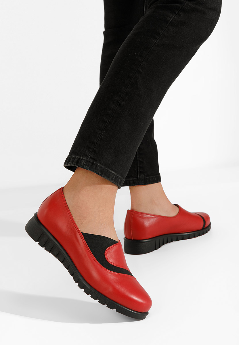 Scarpe basse donna pelle Janora rosso