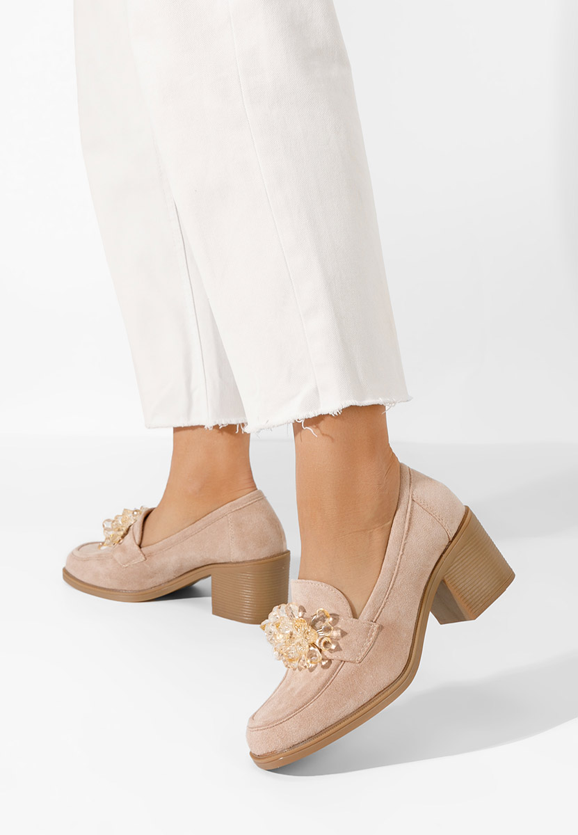 Mocassini con tacco Ermela Camel