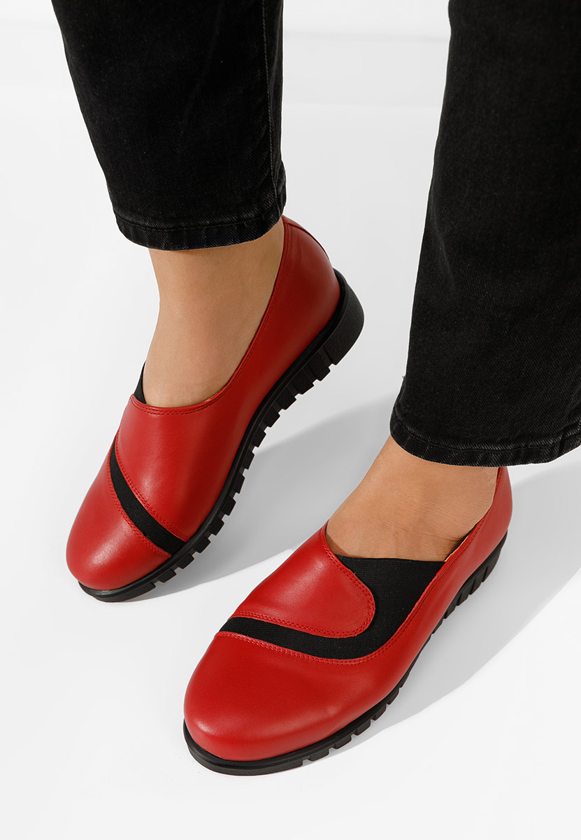 Scarpe basse donna pelle Janora rosso