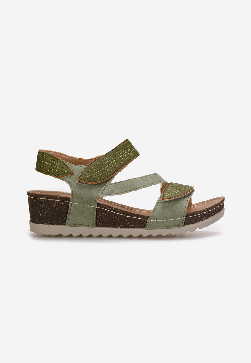 Sandali con zeppa Falia verdi