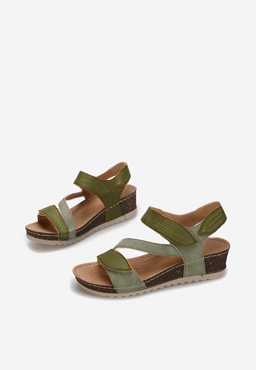 Sandali con zeppa Falia verdi