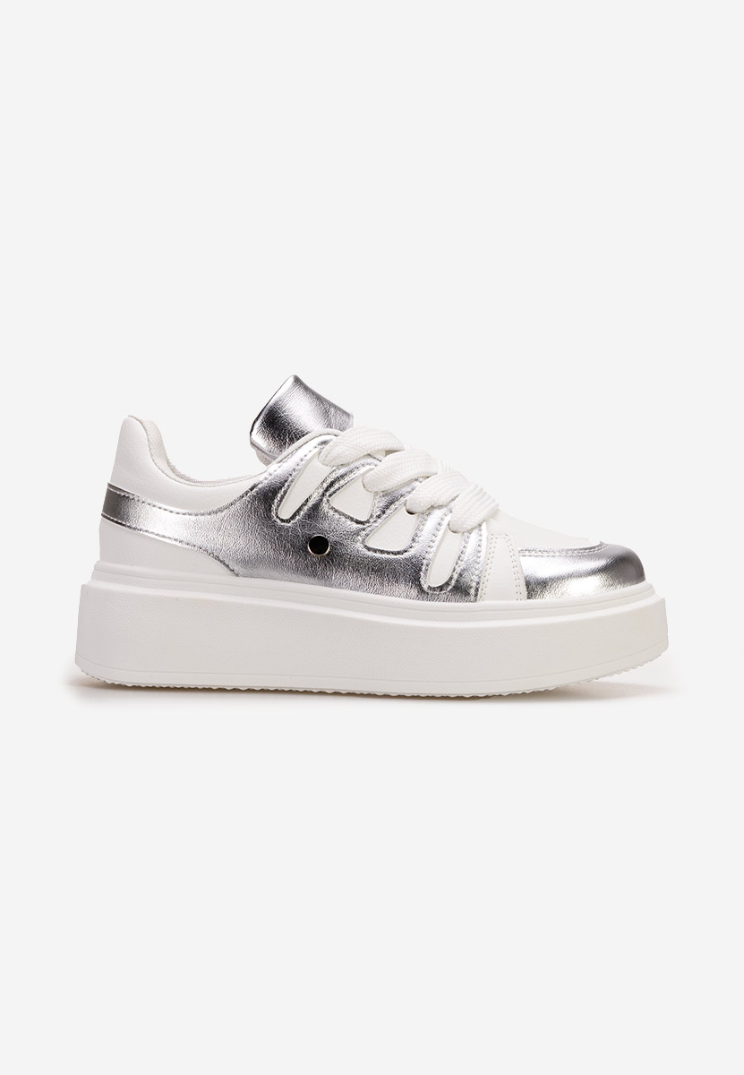 Sneakers con plateau Cassatia argento