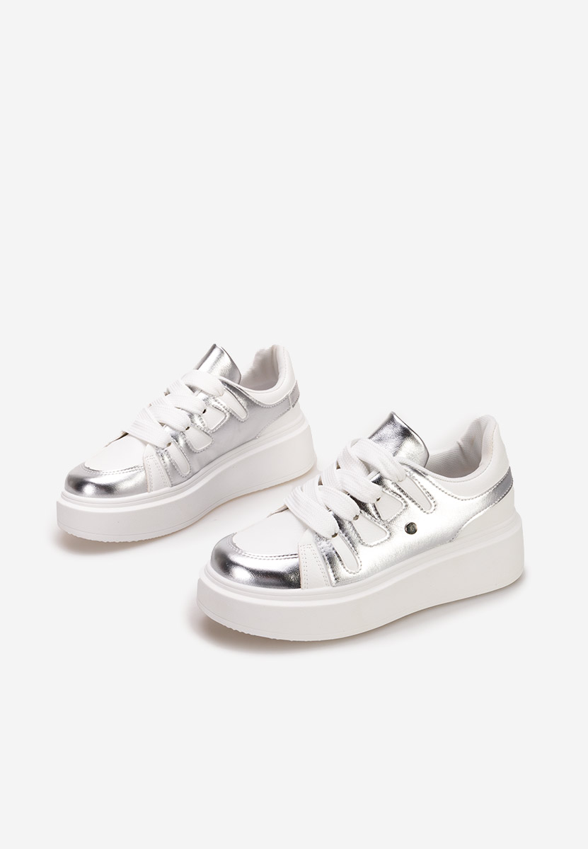 Sneakers con plateau Cassatia argento