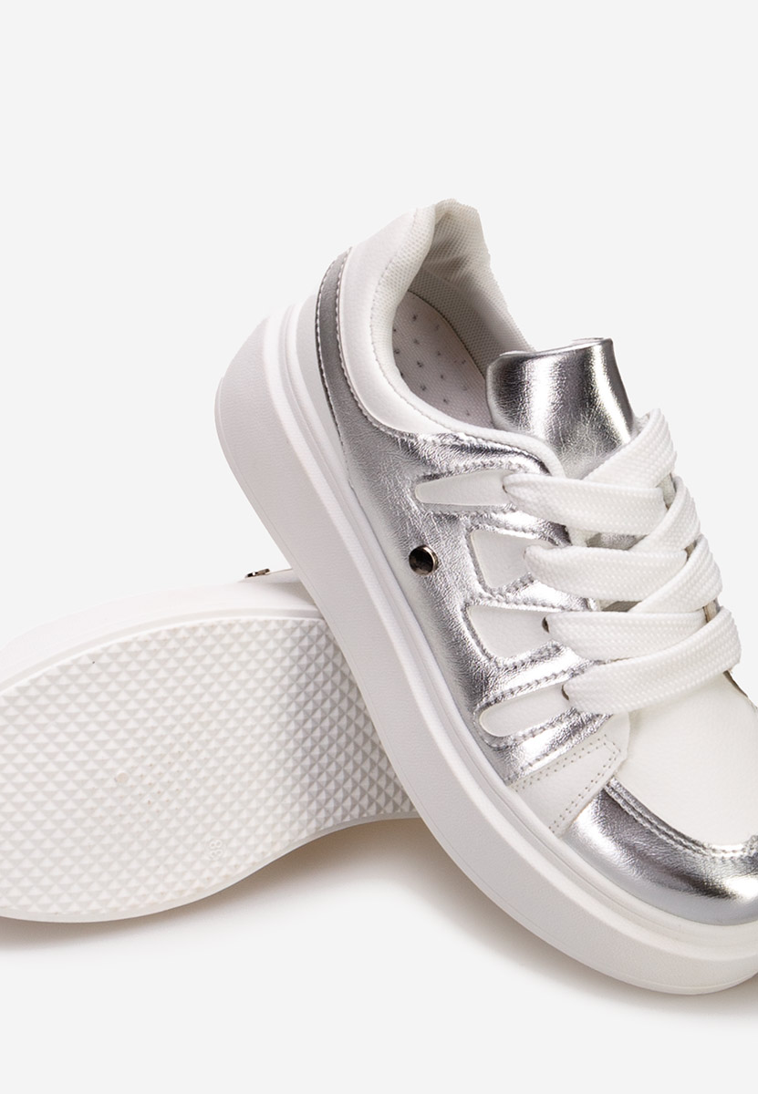 Sneakers con plateau Cassatia argento