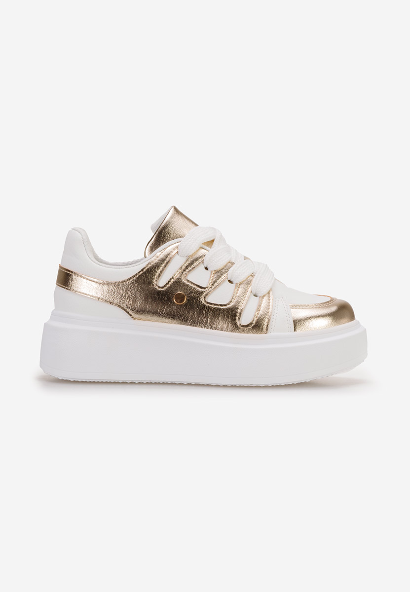 Sneakers con plateau Cassatia oro