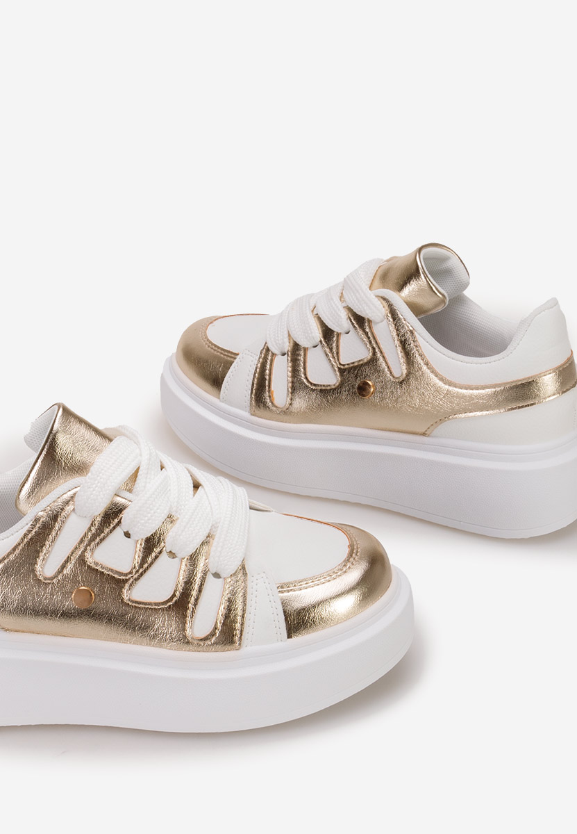Sneakers con plateau Cassatia oro
