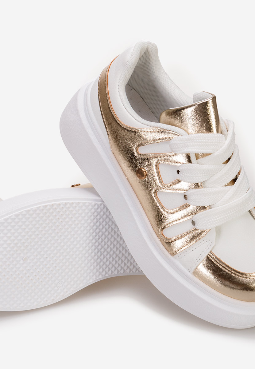 Sneakers con plateau Cassatia oro