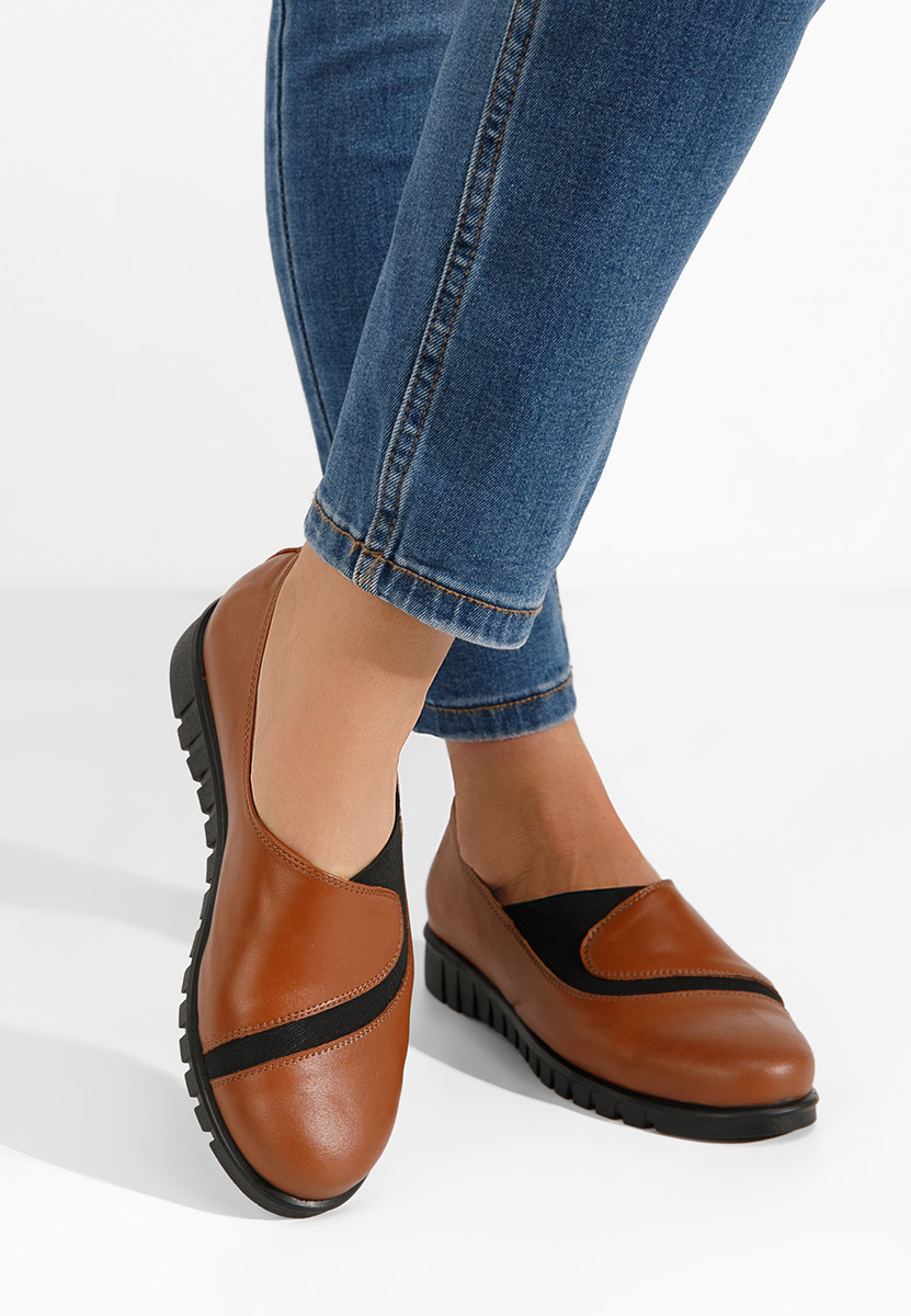Scarpe basse donna pelle Janora camel