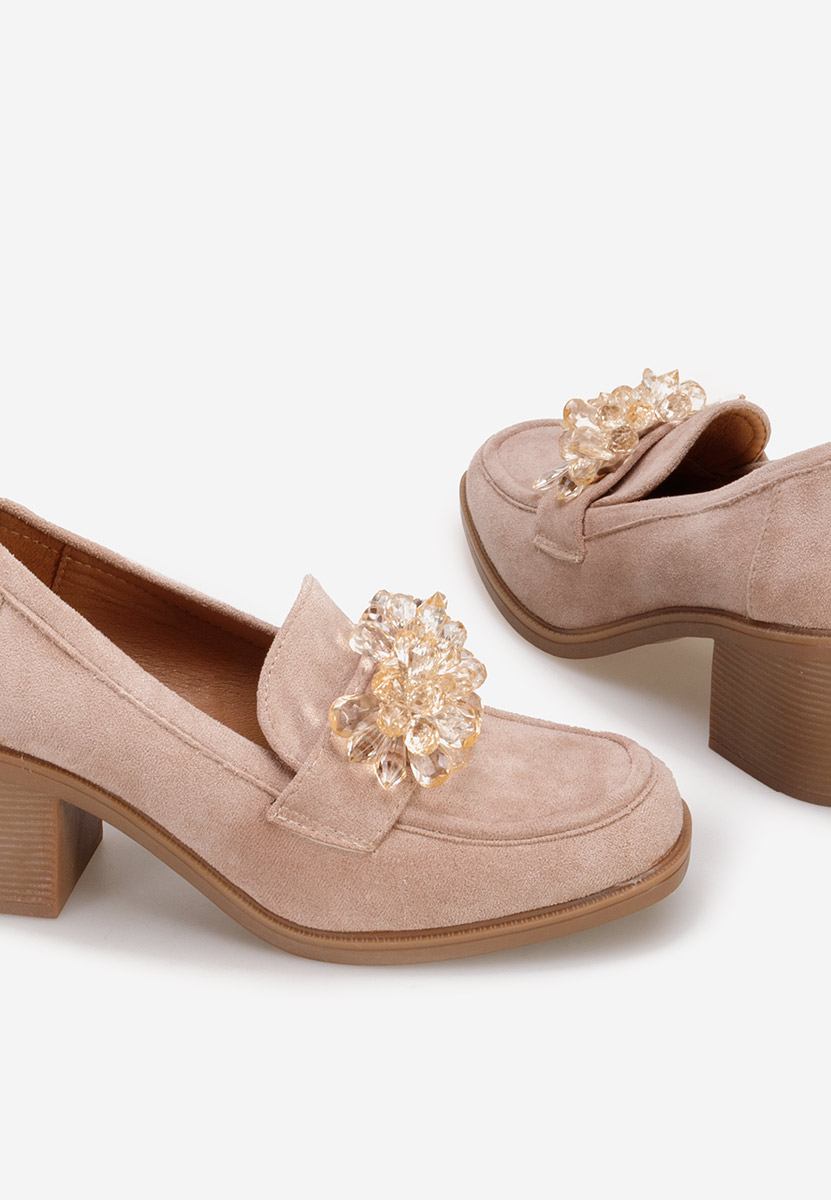 Mocassini con tacco Ermela Camel