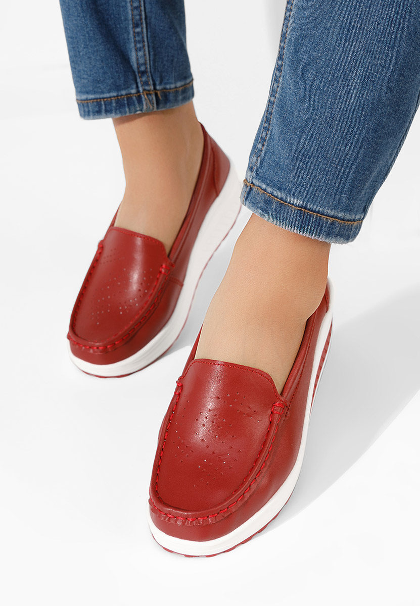 Mocassini pelle Yustina Rosso