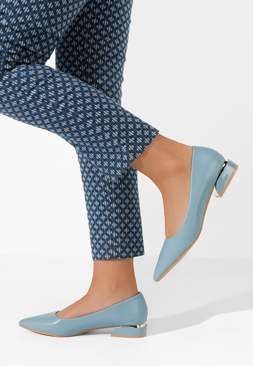 Décolleté tacco basso Bertesa V2 azzurro