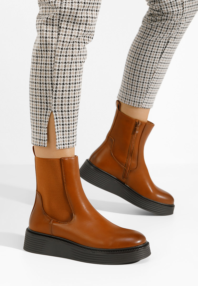 Stivaletti con plateau Delarosa Camel