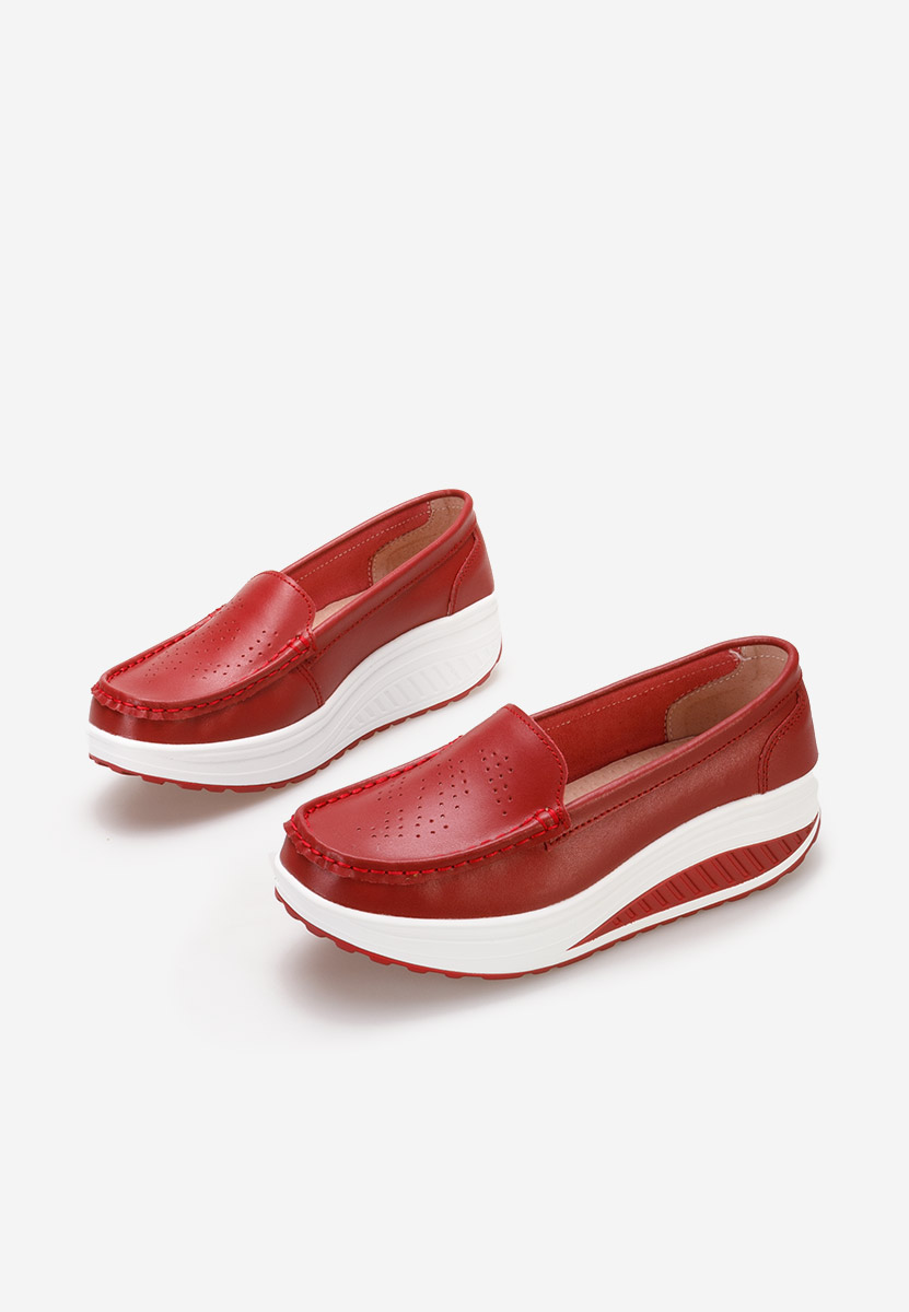 Mocassini pelle Yustina Rosso