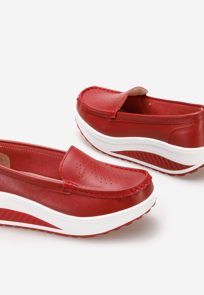 Mocassini pelle Yustina Rosso