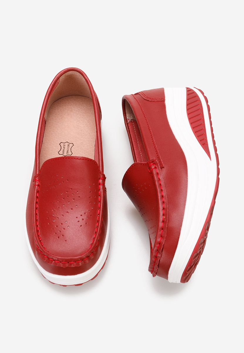 Mocassini pelle Yustina Rosso