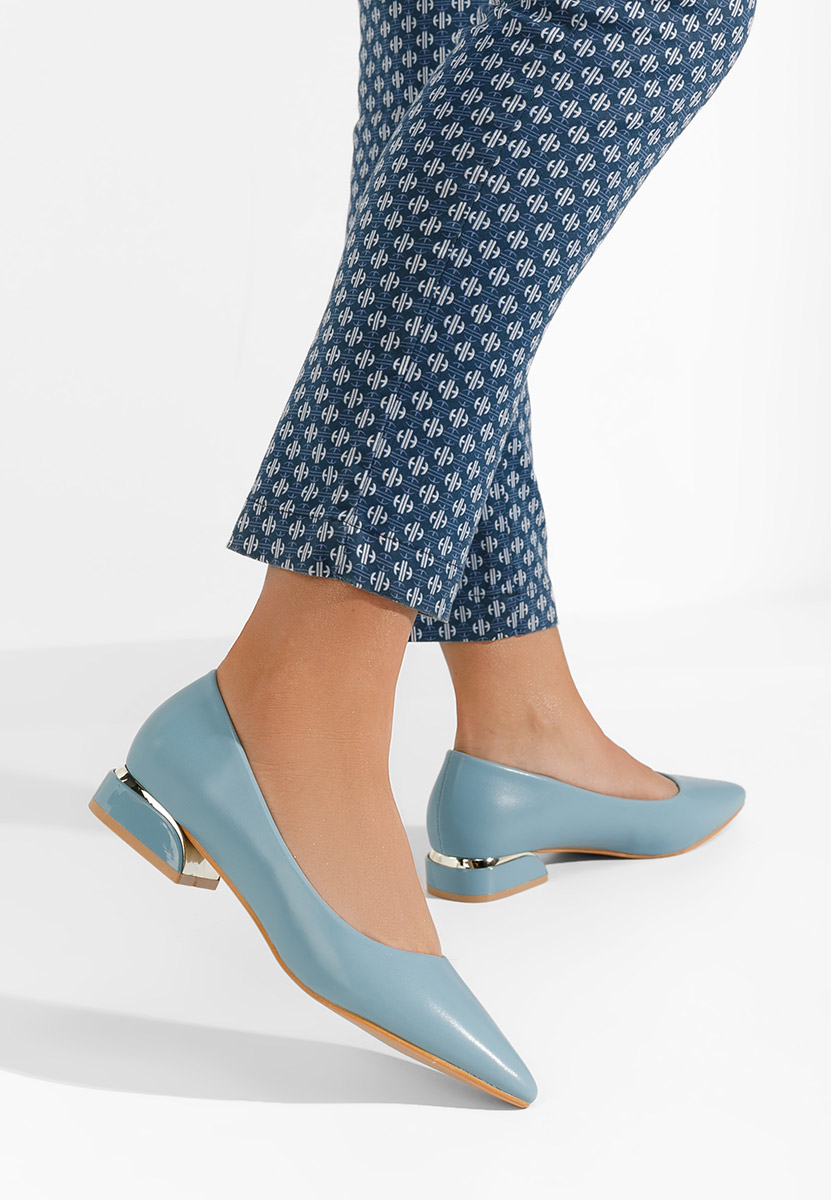 Décolleté tacco basso Bertesa V2 azzurro
