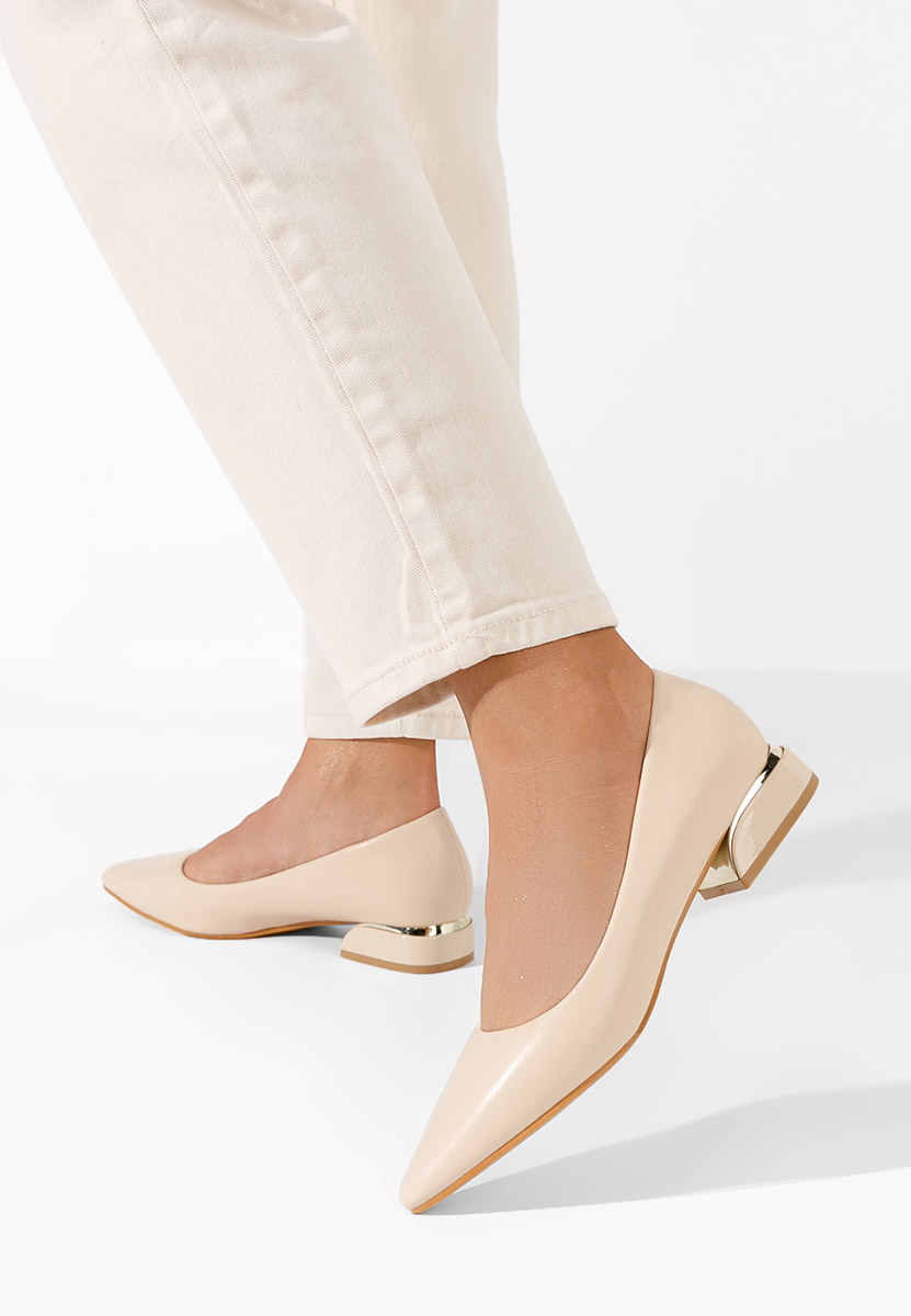 Décolleté tacco basso Bertesa V2 beige